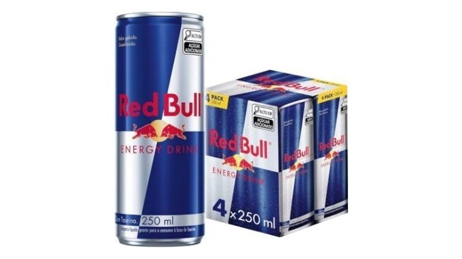 Red Bull Energético, Energy Drink, 250ml, 4 latas
