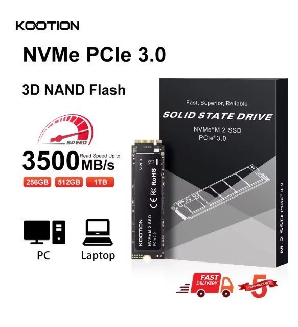Kootion X15 M.2 SSD NVMe 2TB 1TB 512GB 256GB SSD M2 2280 PCIe 3.0 Disco de estado sólido interno para laptop desktop