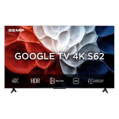 SEMP, Smart TV 4K UHD, 55“, Google TV, Google Assistente, Comando por Voz, Googlecast Integrado, Design Sem Bordas, Dolby Audio, 55S62