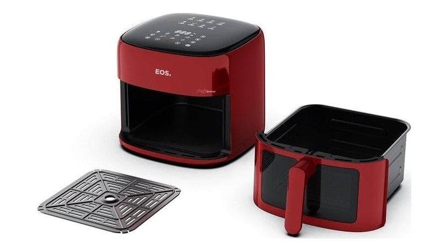 Fritadeira Sem Óleo Air Fryer Eos Chef Gourmet 6.2 Litros Compacta Digital Vermelho Eaf60v