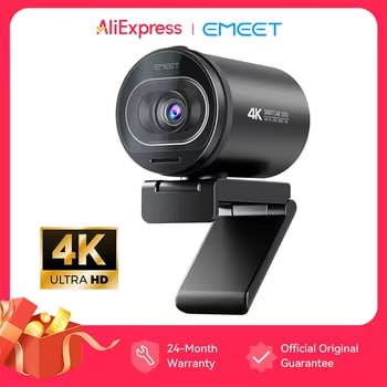 Webcam 4K para streaming, câmera web 1080p 60fps