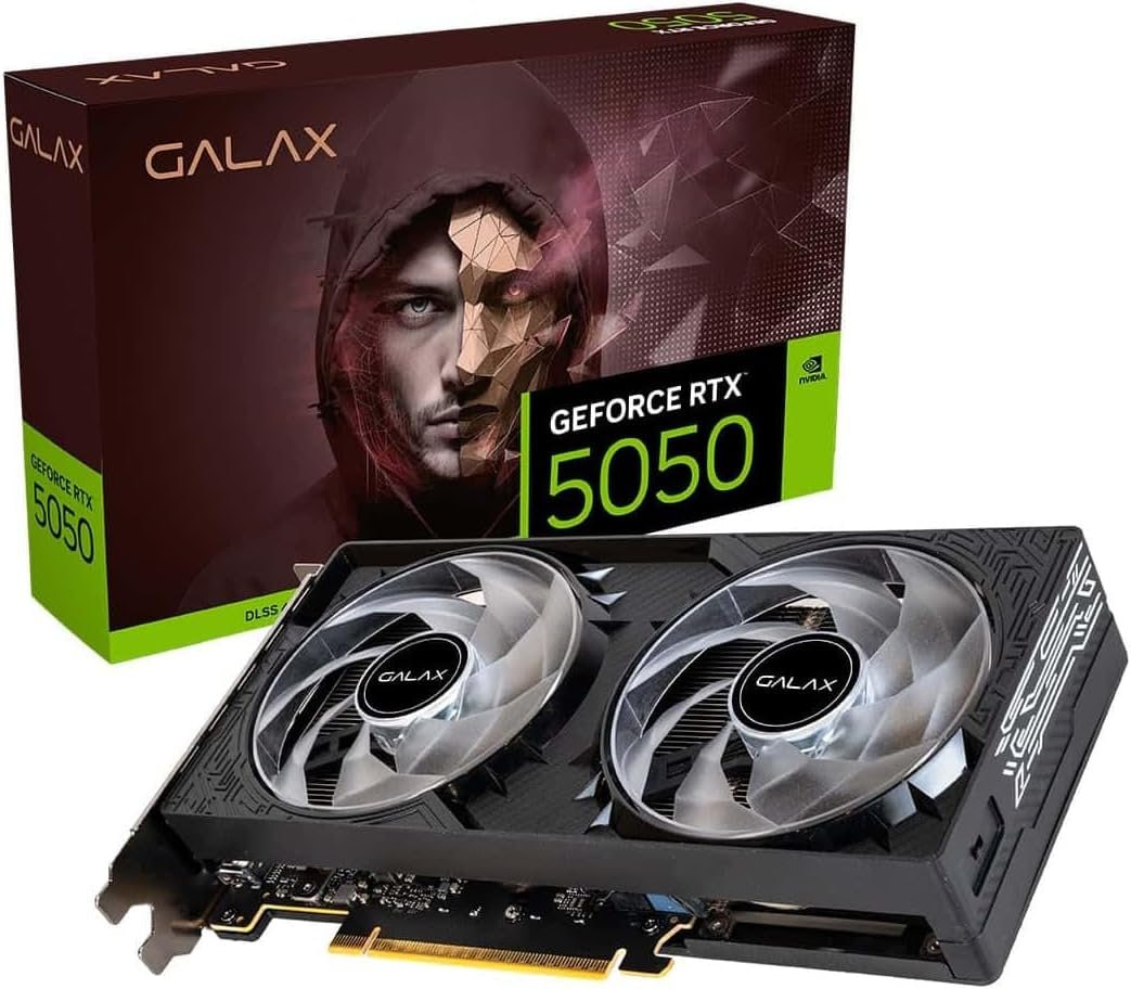 GPU NV RTX5050 8GB BLACK GF 1-CLICK OC TECLAB LITE 128BITS GDDR6 GALAX 55NSL8MHDXRE
