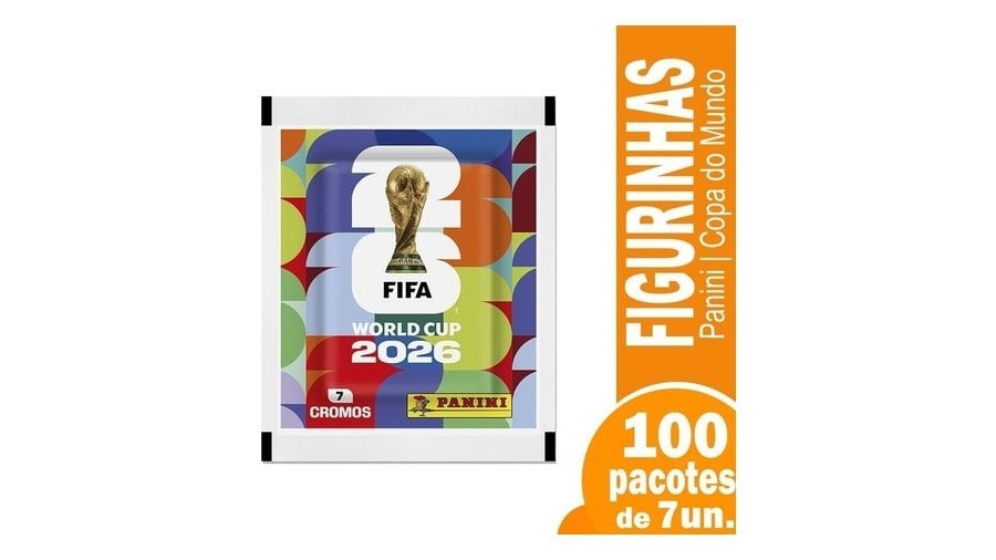 700 Figurinhas Panini da Copa do Mundo 2026 100 Envelopes com 7 Figurinhas Display