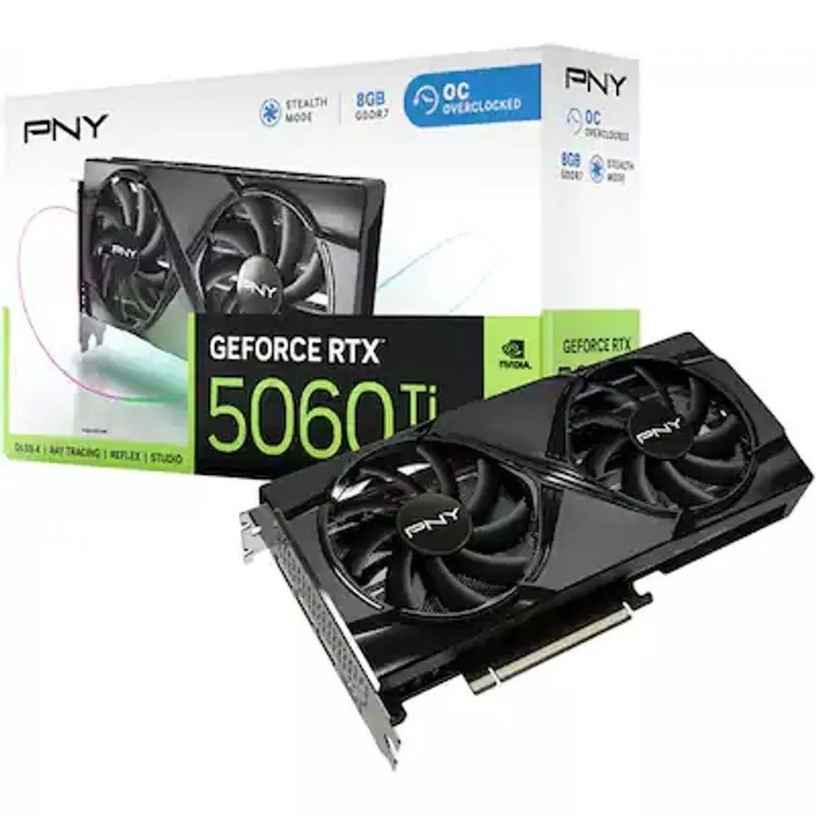 Placa de Video GeForce NVIDIA PNY RTX5060TI 8GB OC GDDR7 VCG5060T8DFXPB1-O