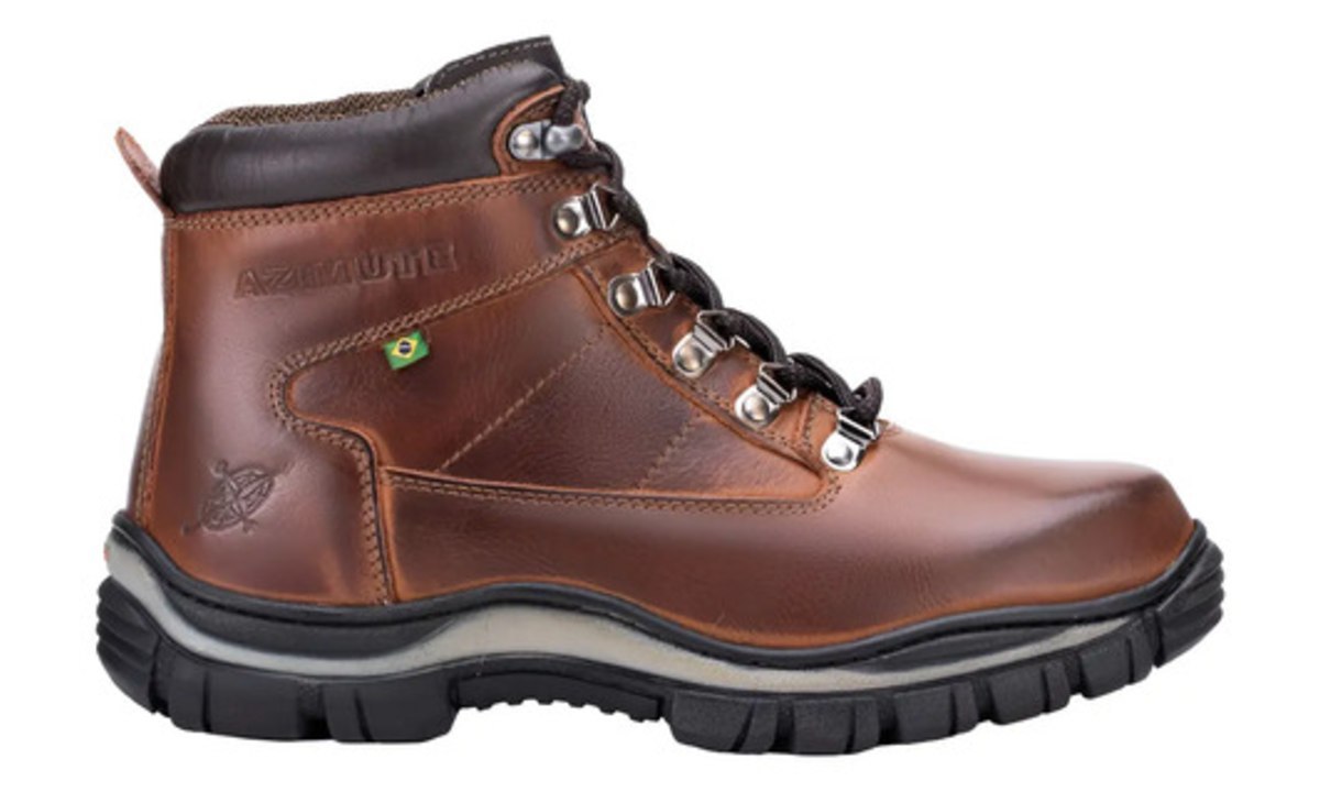 Coturno Bota Masculino Adventure Azimute Em Couro Mod:900