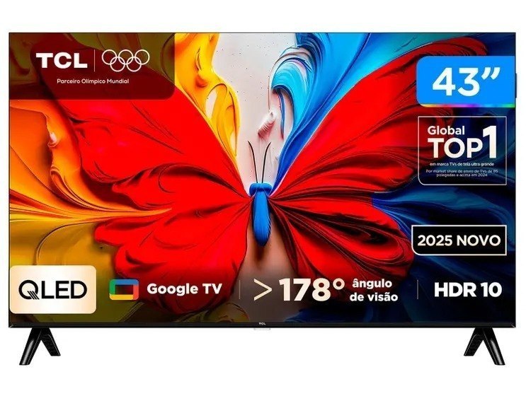 Smart TV 43" TCL Full HD QLED 43S5K Google TV 2 HDMI