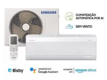 Ar Condicionado Samsung Split Hi Wall Inverter Windfree Ai 12.000 Btu Frio AR12DYFAAWKNAZ 220V