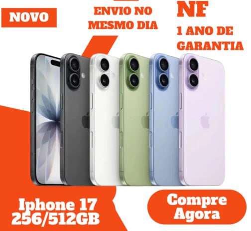 iPhone 17 256GB 8GB 6,3" - Novo - Original - Nota Fiscal