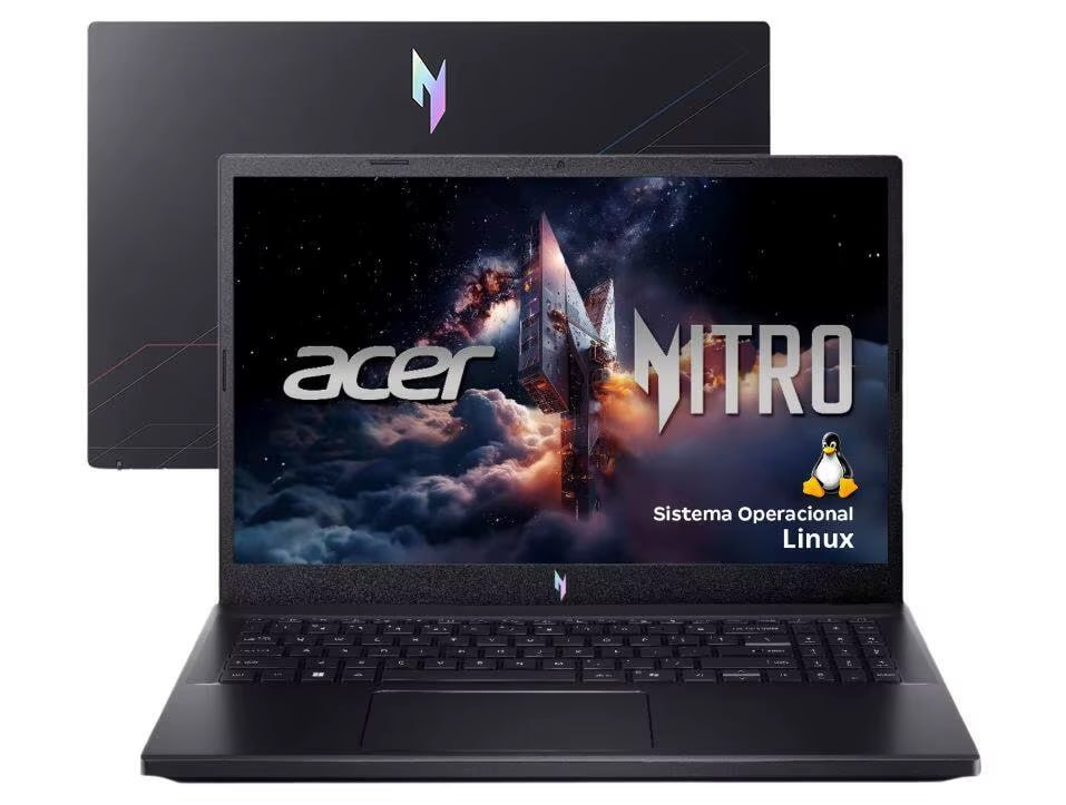 Gaming Laptop Acer Nitro V15 Intel Core i5 512GB SSD 16GB RAM 15.6” Full HD 165Hz IPS NVIDIA RTX 4050 6GB Linux ANV15-52-52XM