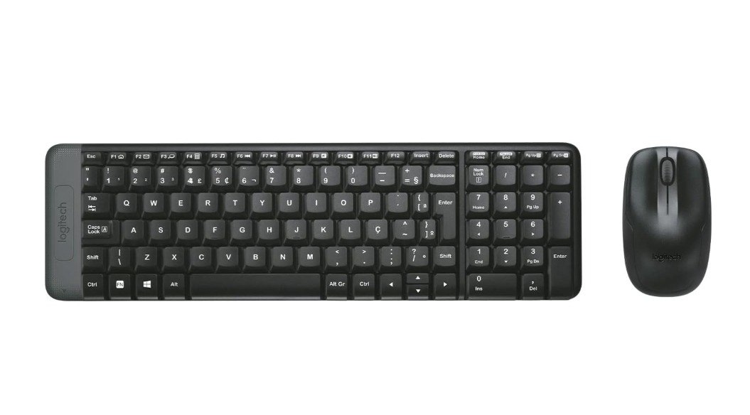 Combo Teclado e Mouse sem fio Logitech MK220 Layout ABNT2