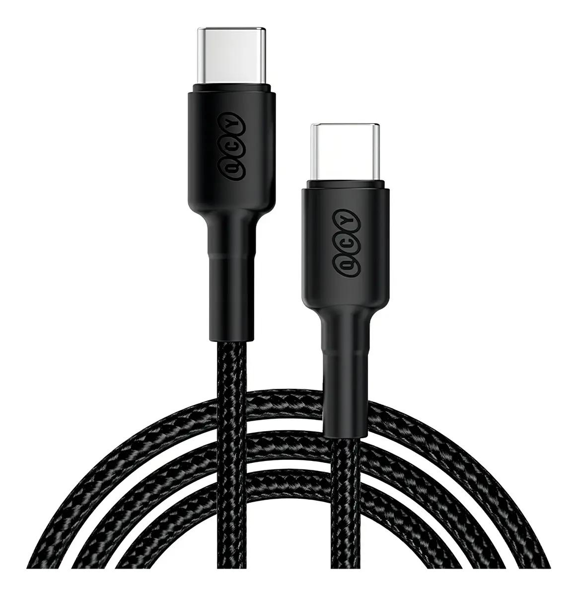 Cabo Qcy Turbo Nylon Tipo-c 60w 3a 1m Carregamento Rápido