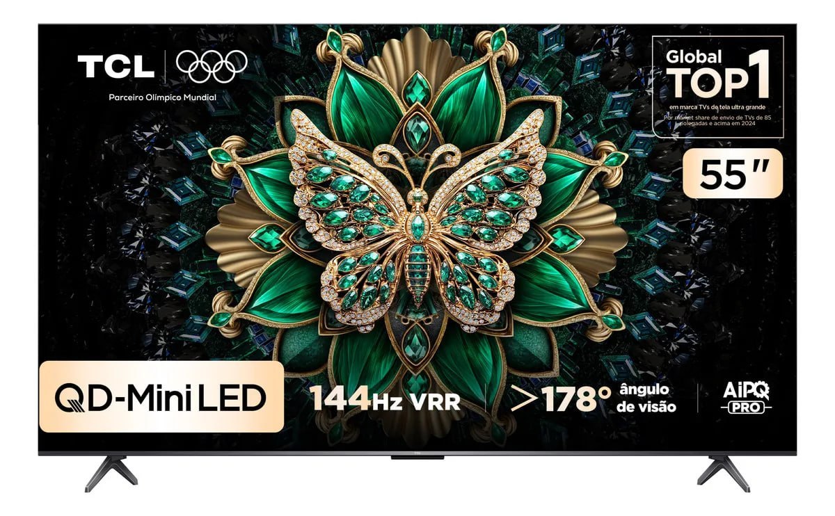 Smart TV TCL 55 Polegadas QLED Mini LED 4K C6K 144Hz HDR10