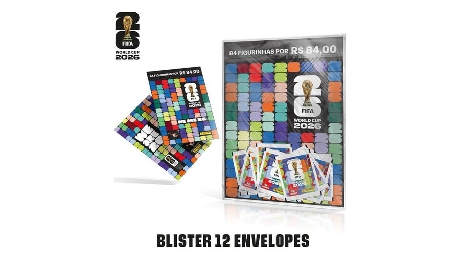 Kit 12 Envelopes de Figurinhas da Copa do Mundo da FIFA 2026™ + Cartela