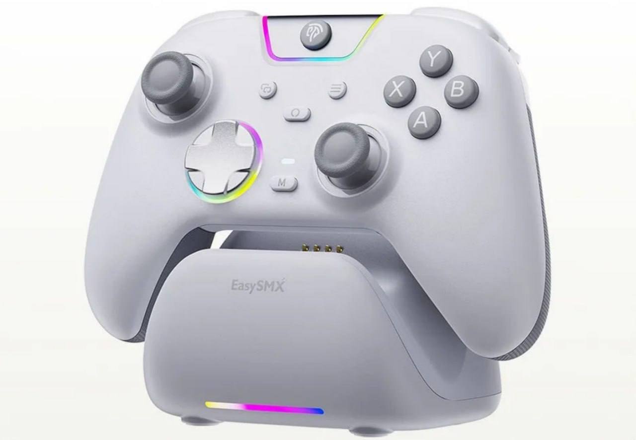 Controle Sem Fio EasySMX X05 Pro RGB, Hall Effect + Dock de carregamento