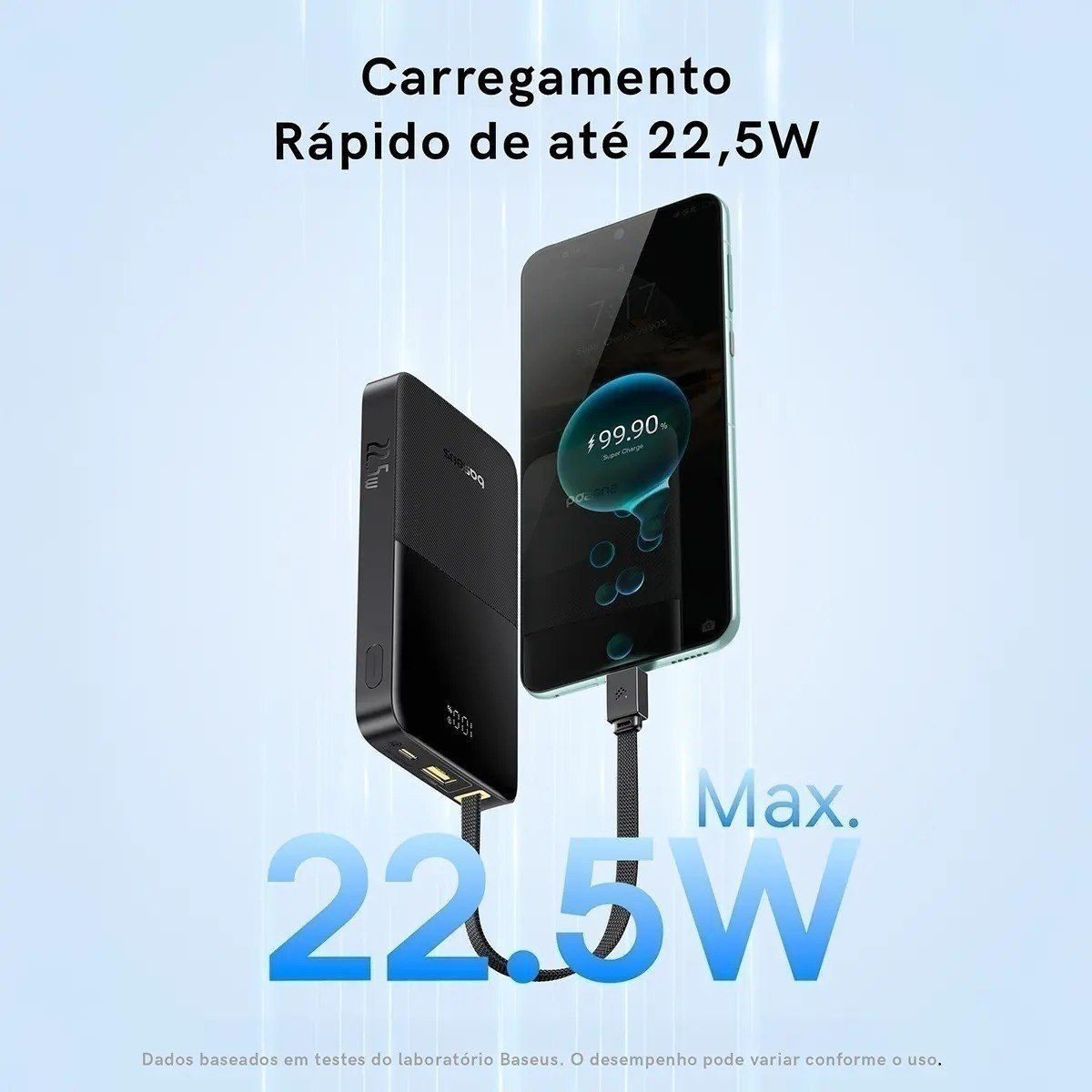 Power Bank Baseus Turbo Bipow2 Pro 20000mah 22.5w Cor Preto