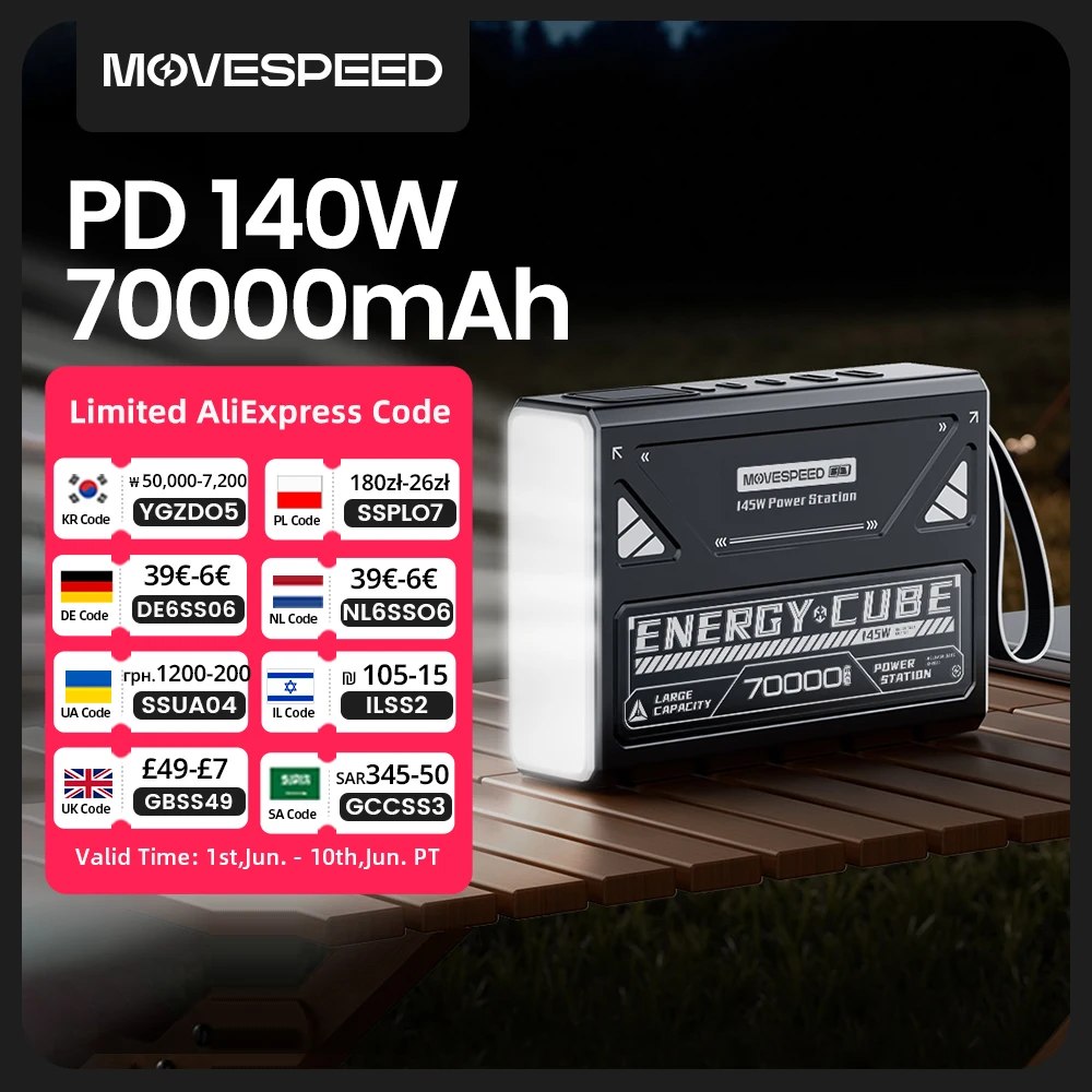 Movespeed Z70PROMAX 70000mAh 140W Power Bank