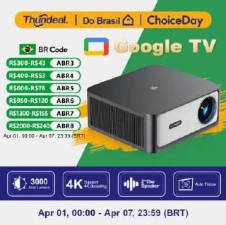 Projetor ThundeaL 1080P WiFi HD TD98Pro, licenciado oficialmente pelo Google Android TV/ATV