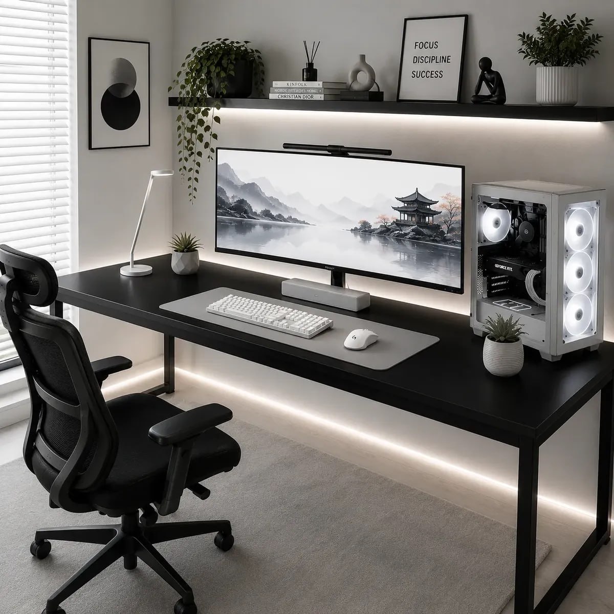 Mesa Gamer 150cm Para Escritório Industrial Estrutura Aço