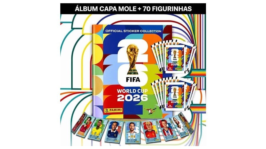 Kit Album Copa Do Mundo Fifa 2026 Capa Mole + 70 Figurinhas