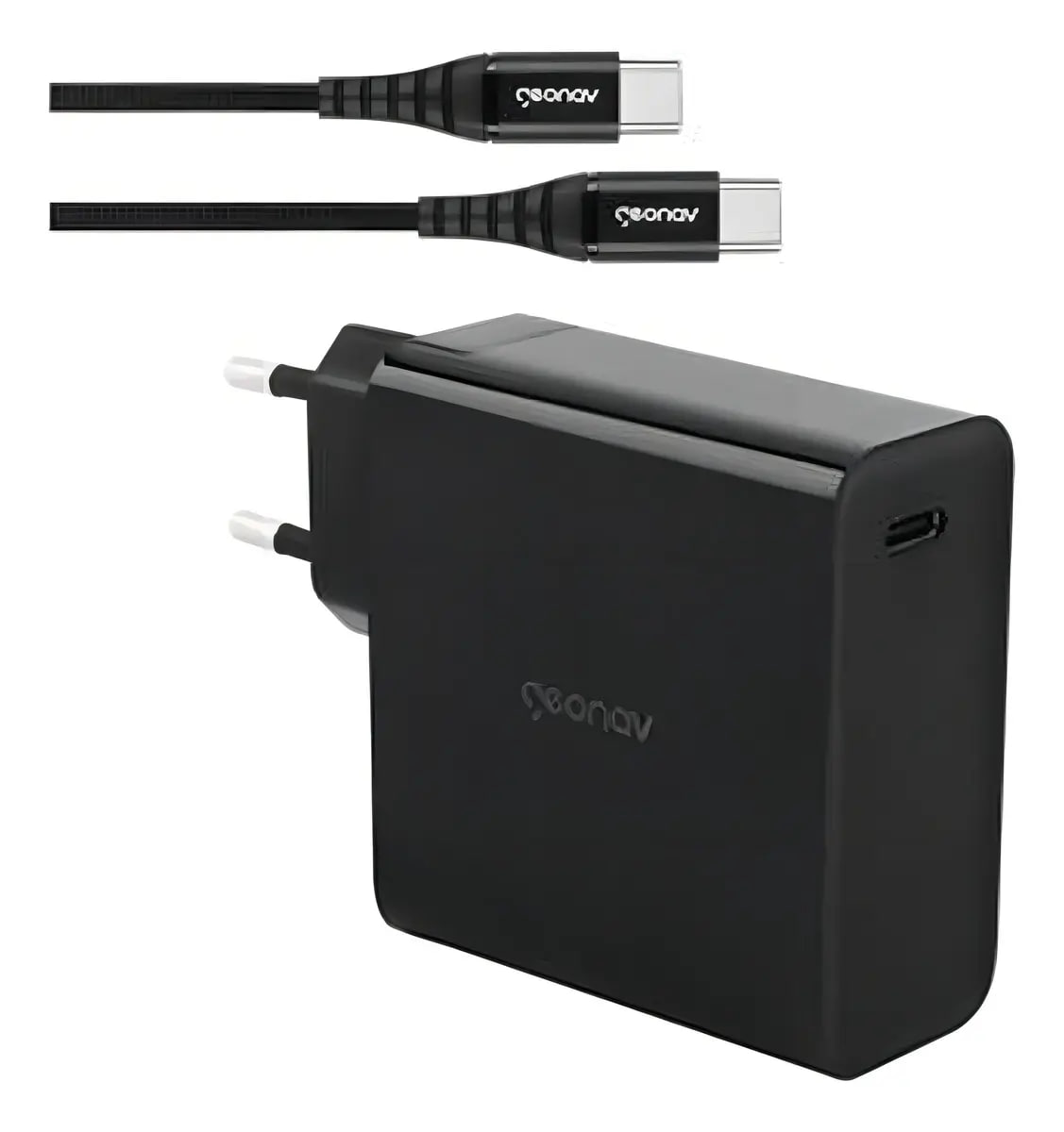 Geonav Carregador para Notebook via USB-C, 65Watts + cabo 2 metros USB-C/USB-C, CH65WPDBK