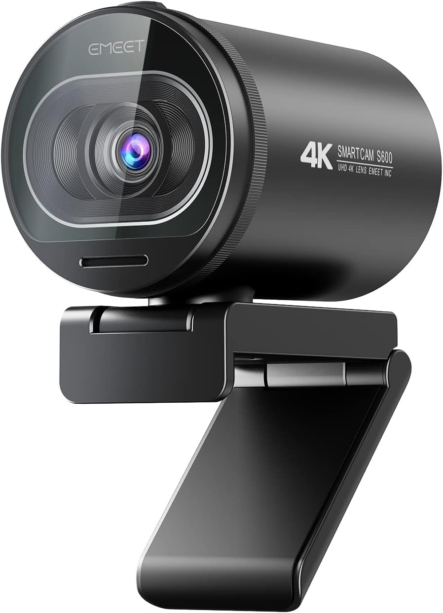 Webcam 4K com microfone, Webcam EMEET S600 Ultra HD 60FPS