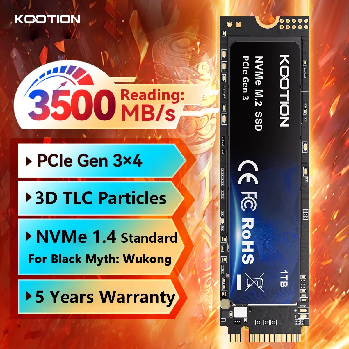 2TB - KOOTION ssd nvme M.2 Gen3 3.0x4 2280