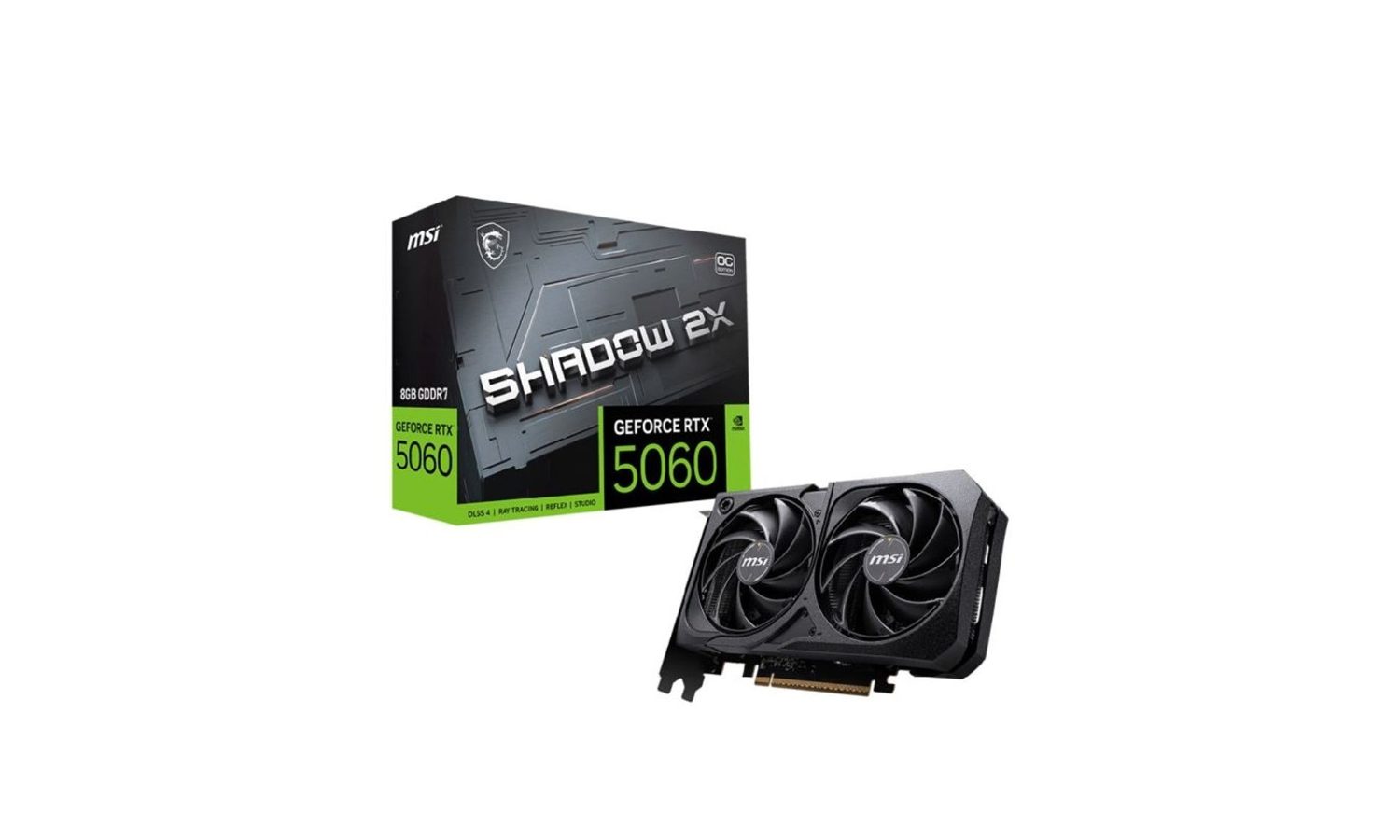 Placa de Vídeo Nvidia Geforce MSI RTX5060 8GB GDDR7 128BITS Shadow 2x OC - 912-V537-037