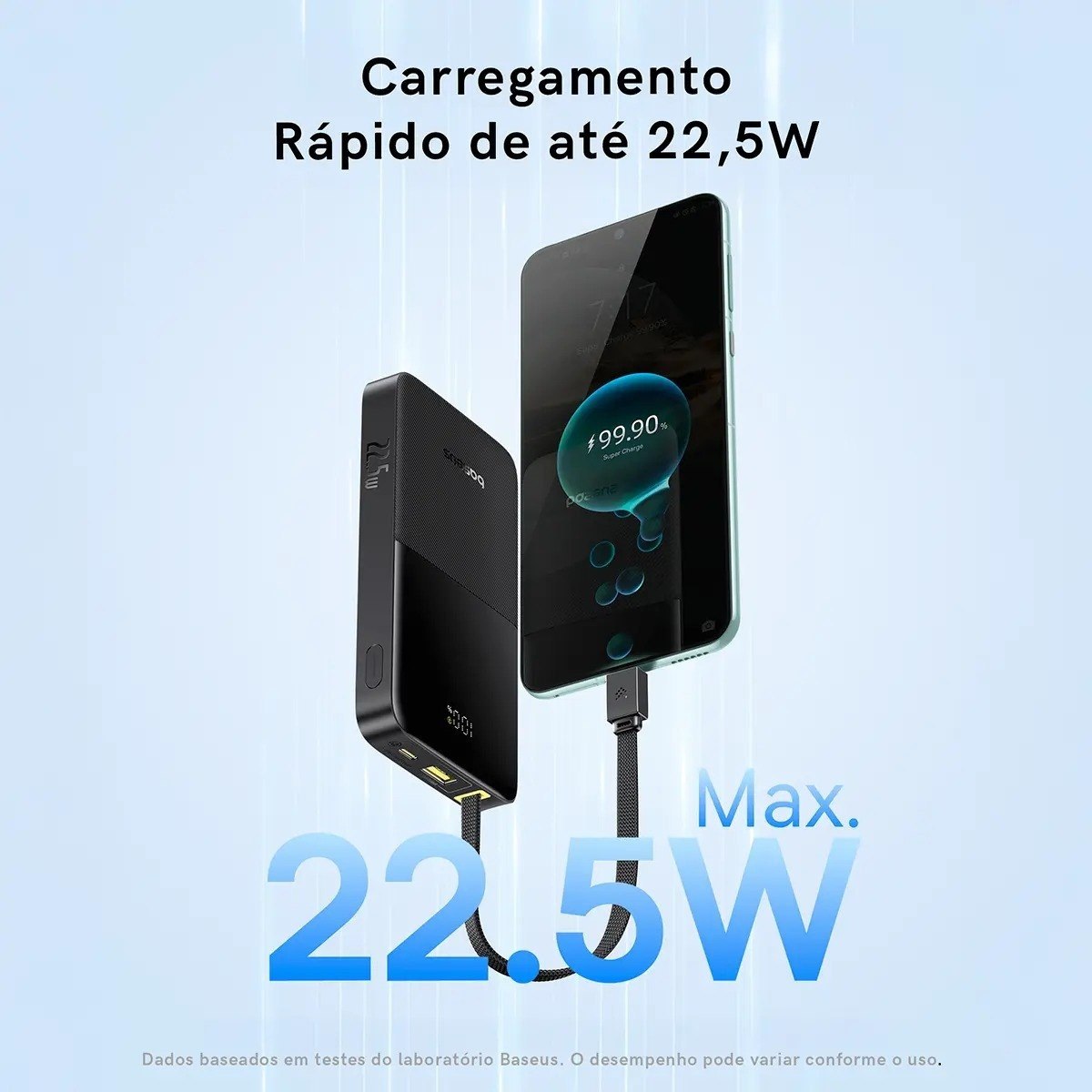 Power Bank Baseus Turbo Bipow2 Pro 20000mah 22.5w Cor Preto