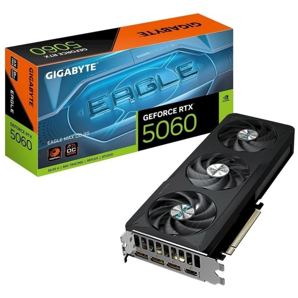 Placa de Vídeo Gigabyte GeForce RTX 5060 EAGLE MAX OC, 8GB, GDDR7, 128-bit