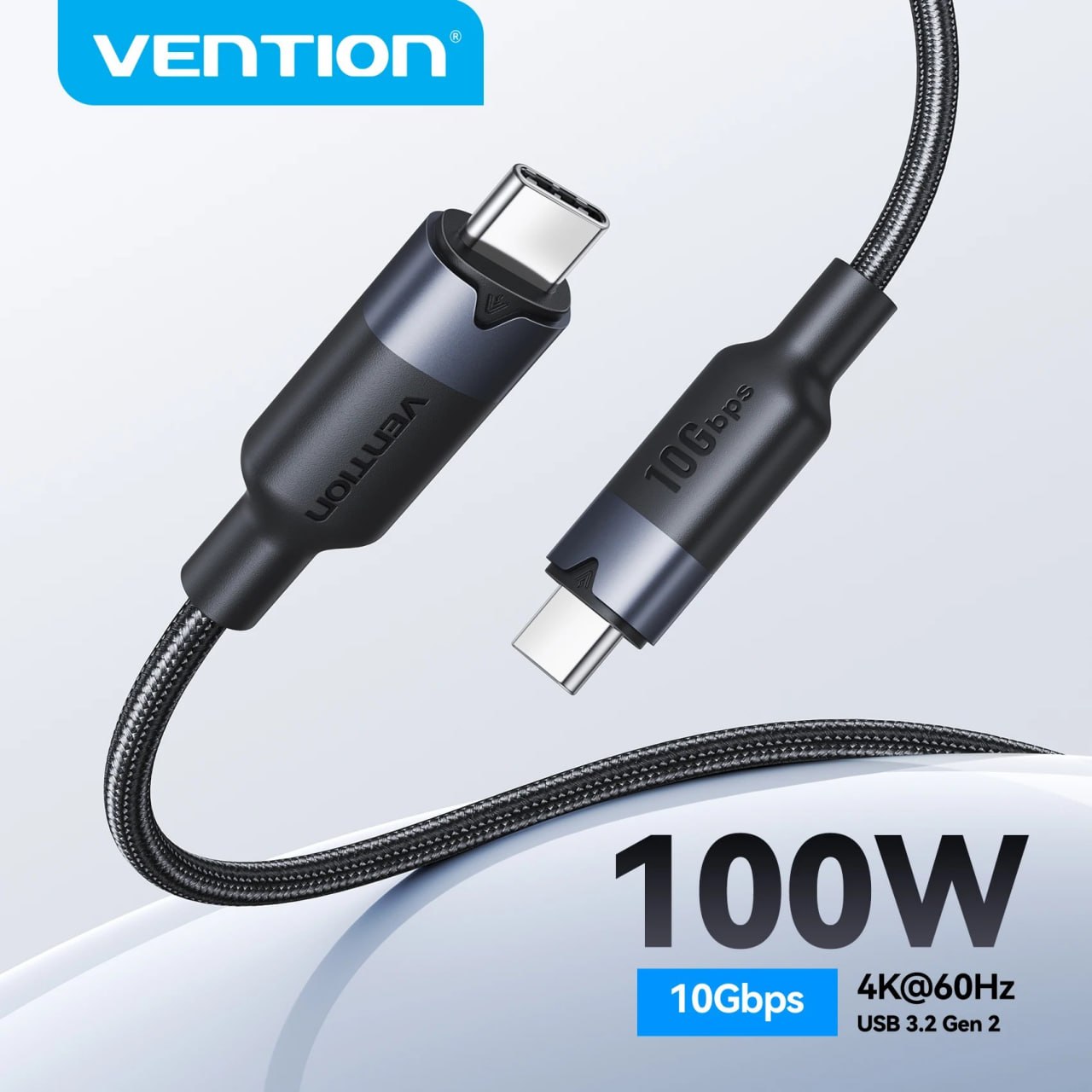 Vention USB C Cable USB3.2 10Gbps Type C to Type C PD100W QC4.0 5A Fast Charg