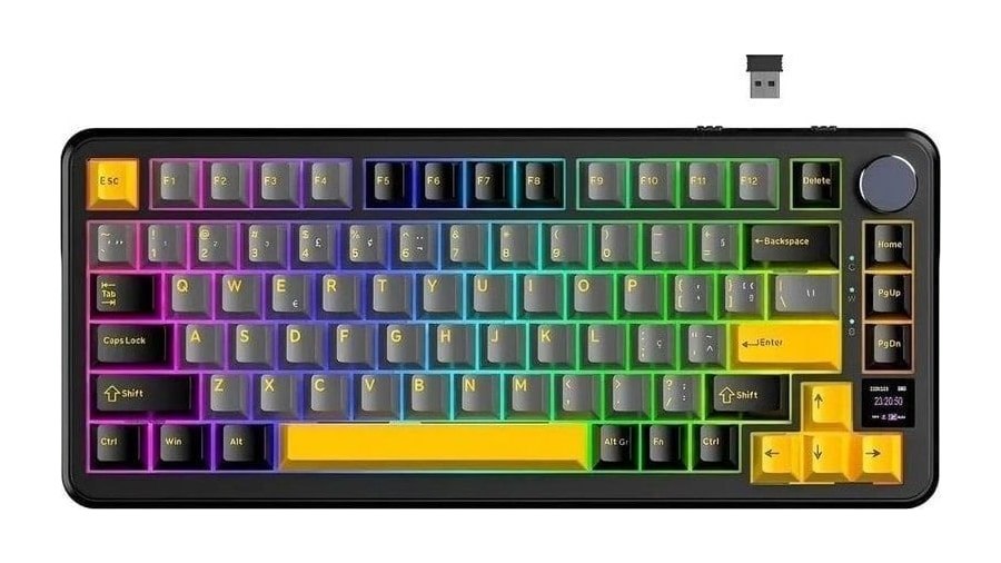 Teclado Mecânico Sem Fio Attack Shark X85pro 75% Tela Tft