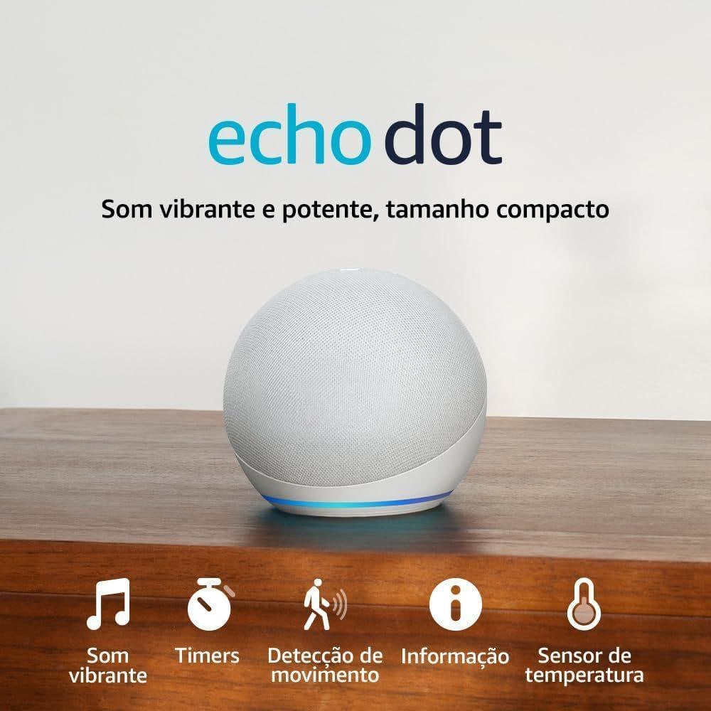 Echo Dot (Geração mais recente) | Smart speaker com Alexa, som vibrante e potente