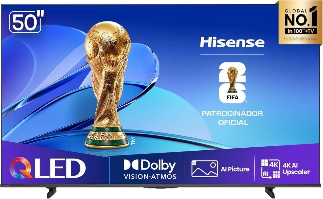 Hisense Smart Tv UHD 4K Qled 50" Polegadas 50Q6QV com HDR10+, Dolby Atmos, Sports Mode…