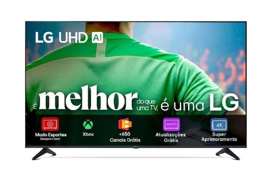 Smart TV LG UHD AI UA75 43 polegadas HDR10 Pro Processador α7 AI Ger 8 webOS 25