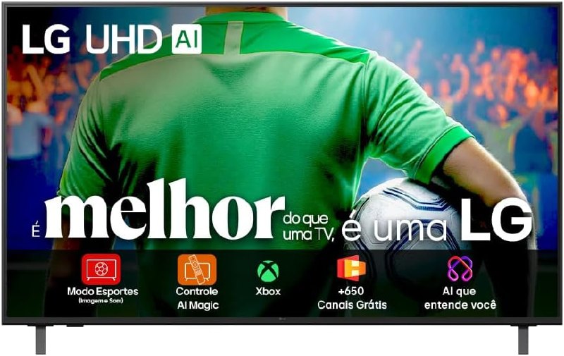 PARCELADO! Smart TV 4K 55" LG UHD 55UA85 Processador α7 AI Ger8 4K Super Upscaling Google Cast Alexa Integrado Controle AI Smart Magic WebOS 25