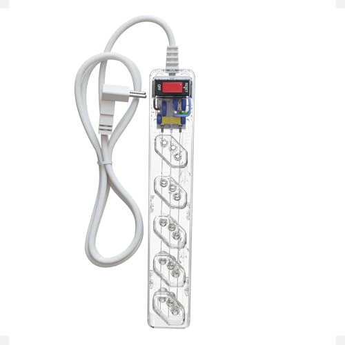 Filtro de Linha CLAMPER iCLAMPER Energia 5, 5 Tomadas, Proteção Contra Surtos Elétricos, 10A, Bivolt, Cabo 1m, Transparente
