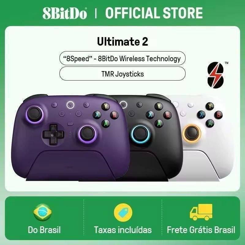 Controle 8BitDo Ultimate 2 Wirelles com DOCA DE CARREGAMENTO - para PC e Android, TV BOX, Sticks…