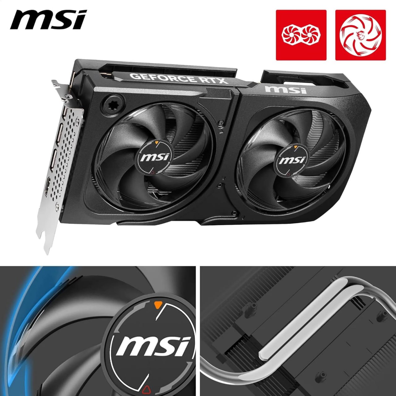 PLACA DE VIDEO NV RTX5060TI 8GB GDDR7 128BITS VENTUS 2X OC PLUS MSI 912-V536-023