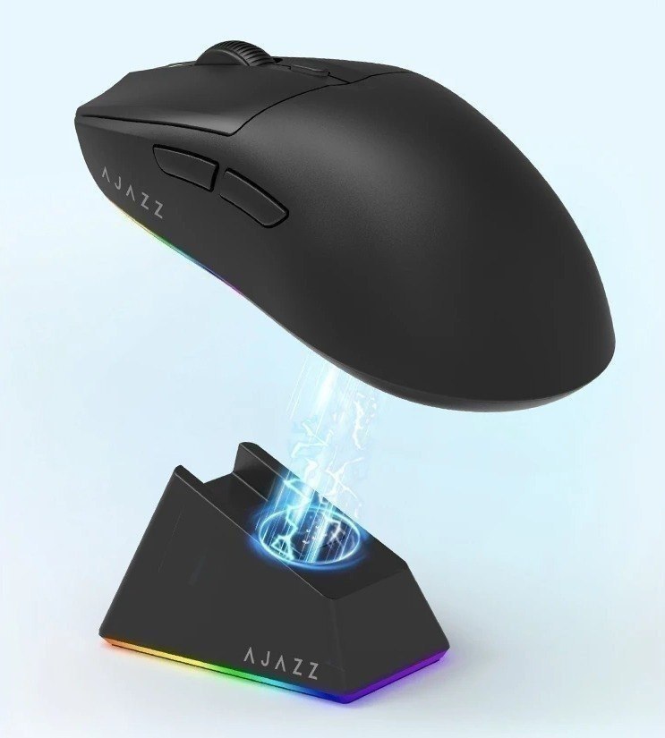 Mouse Sem Fio Ajazz AJ139 V2 MC PAW3311 com Dock de carregamento
