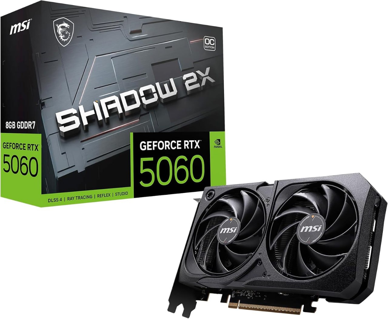 Placa de Video MSI RTX 5060 Shadow 2x OC, 8GB, GDDR7-912-V537-037