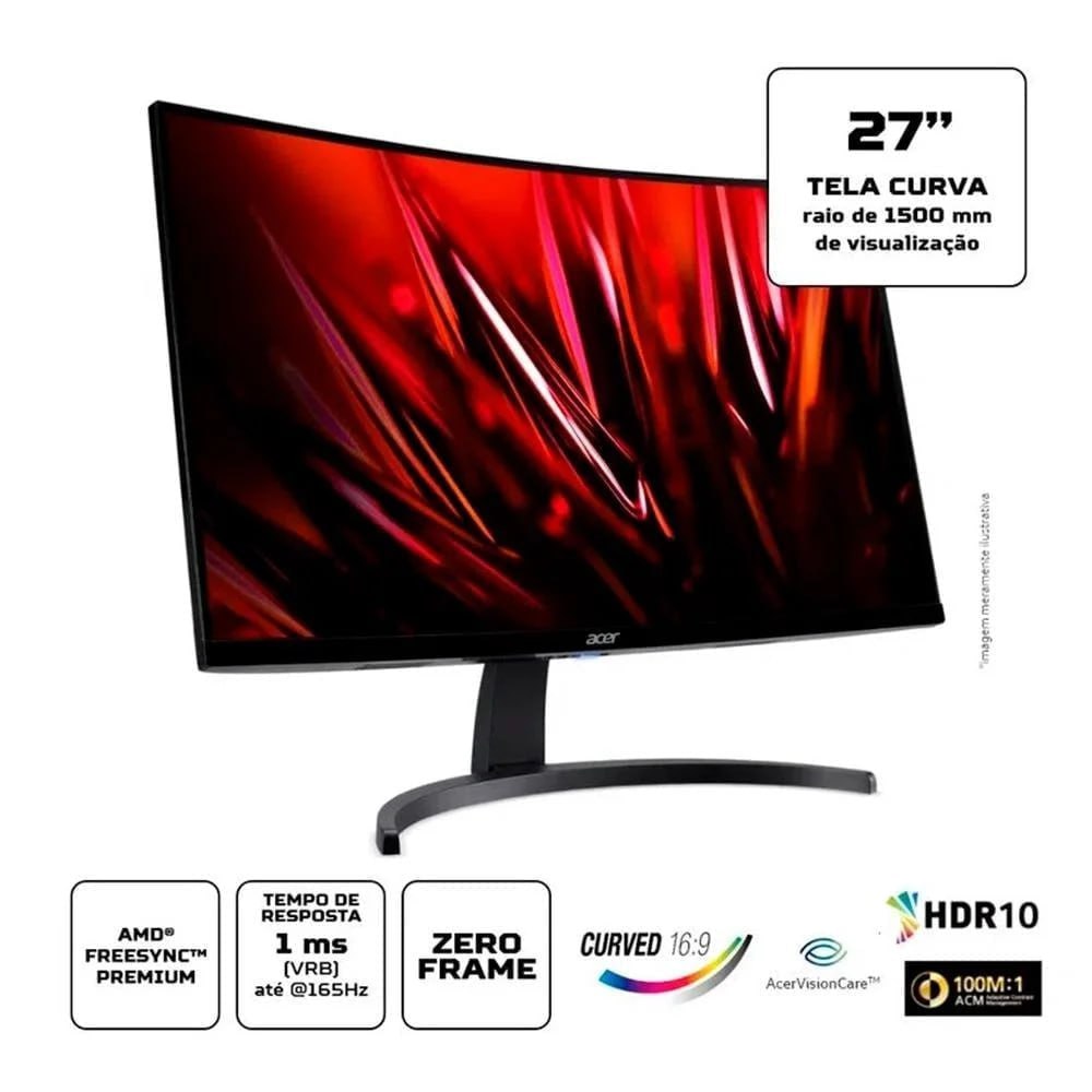 Monitor ACER 27" Curvo 144HZ 1MS Nitro LED/VA FULL HD HDMI DP ALTO-FALANTE