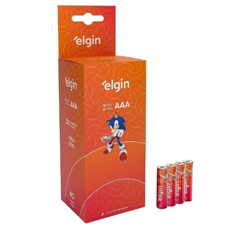 Caixa de Pilha AAA Elgin com 40 Unidades