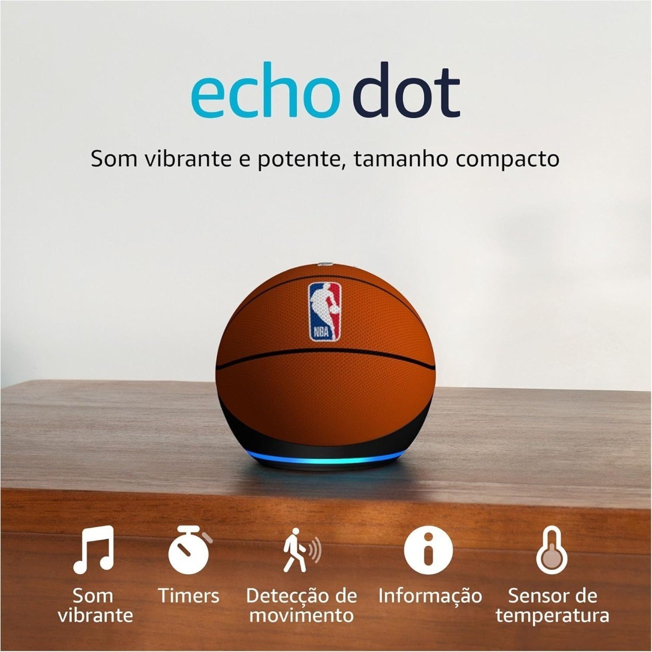 Pré - venda - Echo Dot (Geração mais recente) | Edição Limitada Oficialmente Licenciado pela NBA