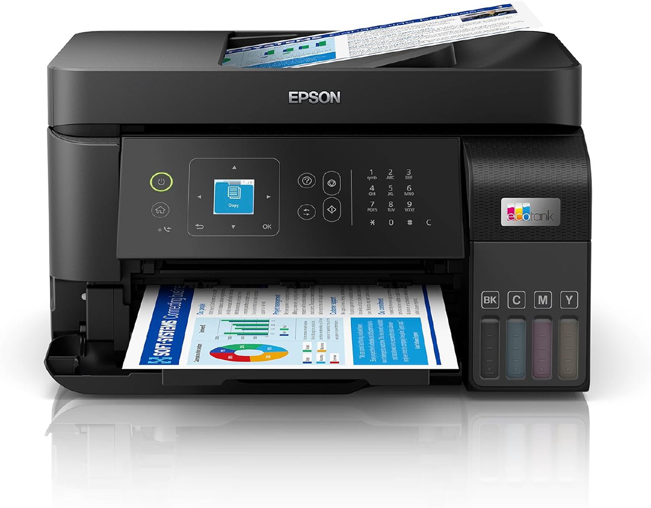 Multifuncional Epson EcoTank L5590 - Tanque de Tinta Colorida, Wi-Fi Direct, Ethernet, Fax, ADF, Bivolt