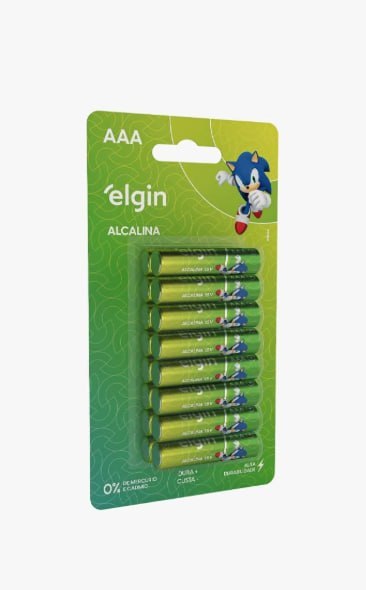 Pilha Alcalina AAA com 16 unidades Elgin Palito