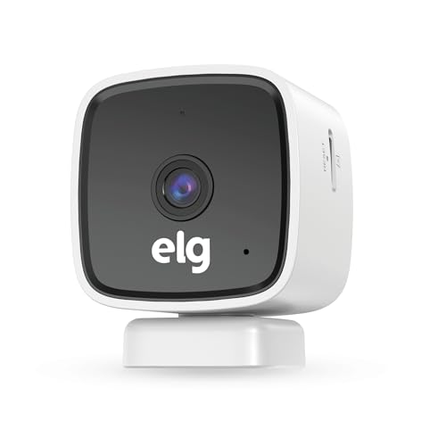 ELG, SHCI603, Câmera interna 1080P Full HD Inteligente Wi-Fi com Botão SOS, Áudio Bidirecional, Visão Noturna e Detecção de Movimentos, Branco