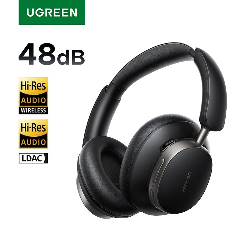 Headphone UGREEN Studio Pro 48dB ANC Wireless Headphones Over Ear Bluetooth Earphones Active Noise Cancellation Hi-Res LDAC 120h