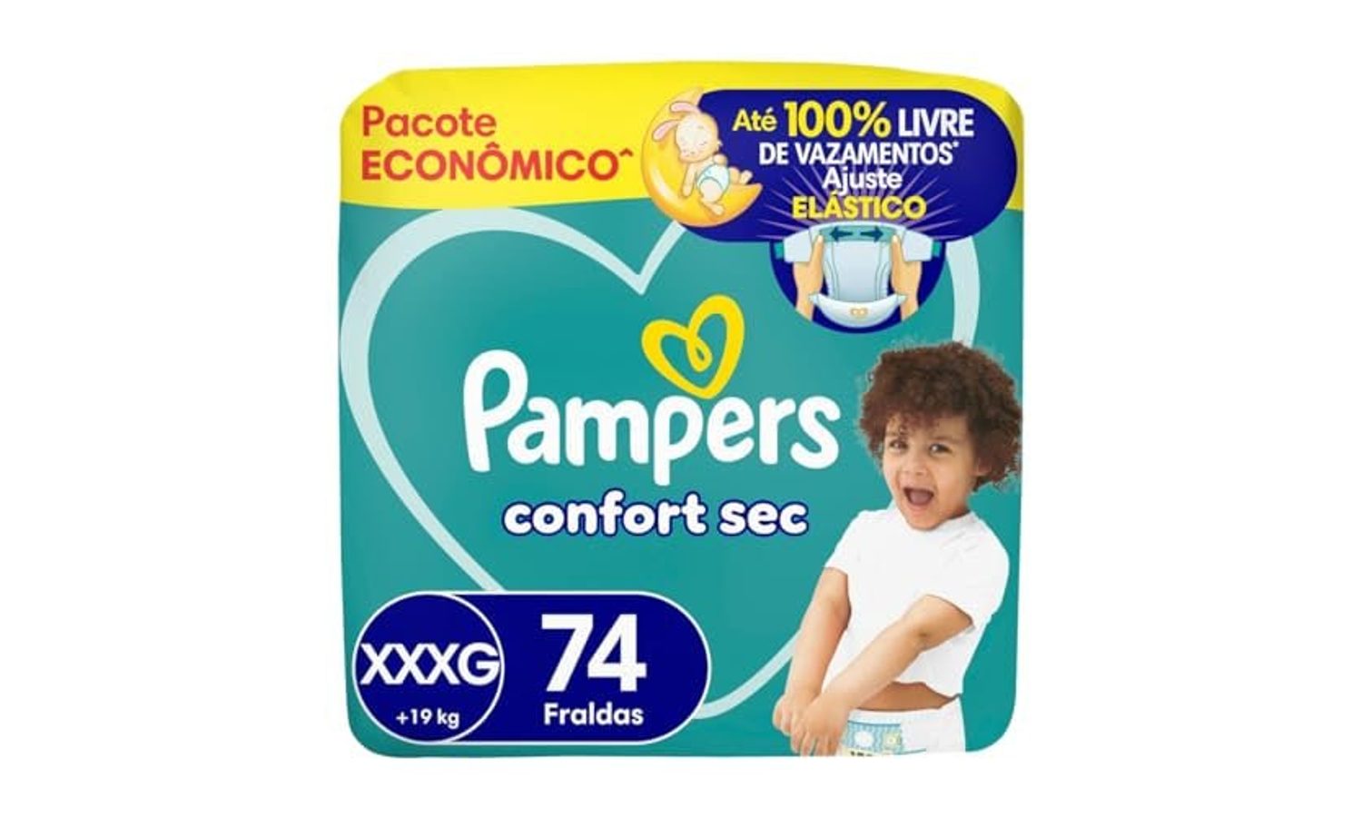 Fralda Pampers Confort Sec XXXG com 74 Unidades