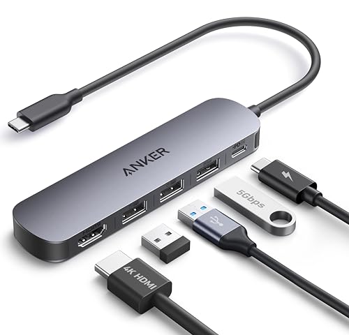 Hub USB-C Anker 5 em 1 | HDMI 4K + USB-C/USB-A + 100W
