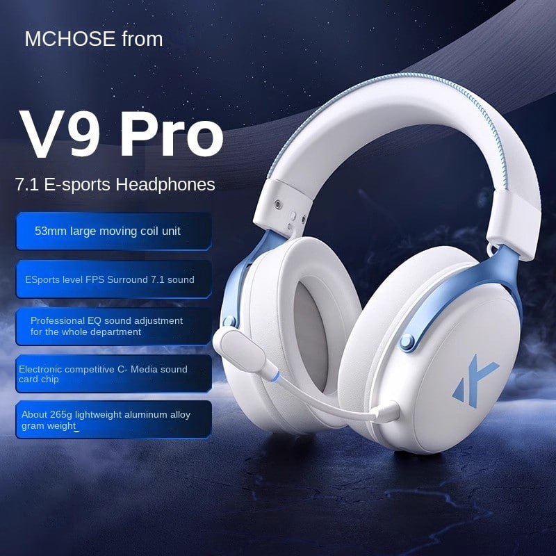 MCHOSE V9 Pro fone de ouvido com microfone três modos Bluetooth sem fio computador PC gamer fones de ouvido acessórios
